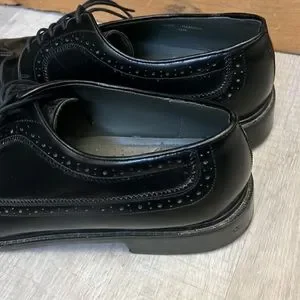 VTG FREEMAN  Harold  BLACK LEATHER LONG WING BROGUE dress shoes SIZE 12 D MEN\'S Freeman | Shoes | Vtg Freeman Harold Black Leather Long Wing  main image 2